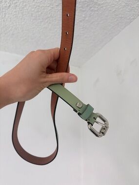 Statement Belt Brown Rust Leather Wide Waist Double Buckle Women Small Medium CBGELRT Wide Leather Belt for Women Plus Size Elastic  main image 4